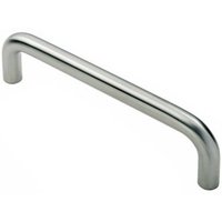 Loops Round D Bar Pull Handle 619 x 19mm 600mm Fixing Centres Satin Steel in Metallics