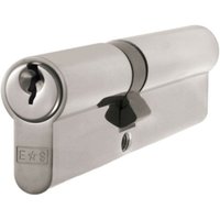 Loops 40/60mm Offset EURO Double Cylinder Lock Keyed to Differ 5 Pin Satin Chrome