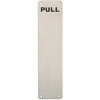 Loops Pull Engraved Door Finger Plate 350 x 75mm Satin Stainless Steel Push Plate in Metallics