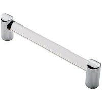 Loops Round Tube Pull Handle 148 x 16mm 128mm Fixing Centres Clear & Chrome