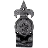 Loops Fleur De Lys Rim Cylinder Latch Pull Used with Nightlatch Black Antique