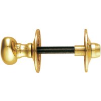 Loops Oval Thumbturn Lock With Coin Release Handle 32 70mm Spindle Polished Brass in Metallics