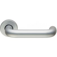 Loops PAIR 19mm Round Bar Safety Lever on Round Rose Concealed Fix Satin Aluminium
