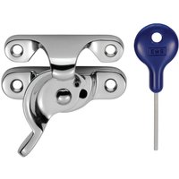 Loops Locking Fitch Pattern Sash Window Fastener 49mm Fixing Centres Polished Chrome