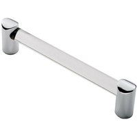 Loops Round Tube Pull Handle 180 x 16mm 160mm Fixing Centres Clear & Chrome