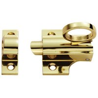 Loops Sprung Fanlight Window Catch 33mm Fixing Centres Polished Brass Loft Window in Metallics