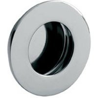 Loops Circular Low Profile Recessed Flush Pull 80mm Diameter Bright Stainless Steel in Metallics