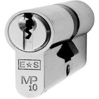Loops 64mm Euro Double Cylinder Lock Keyed to Differ 10 Pin Satin Chrome Door