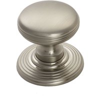 Loops Smooth Ringed Cupboard Door Knob 35mm Dia Satin Nickel Cabinet Handle in Metallics