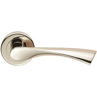 Loops PAIR Angular Twisted Handle on Round Rose Concealed Fix Polished Nickel in Metallics