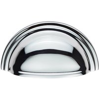 Loops Victorian Cup Pull Handle Polished Chrome 92 x 46mm 76mm Fixing Centres