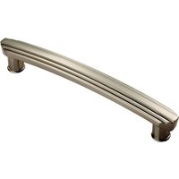 Loops Ridge Design Curved Cabinet Pull Handle 160mm Fixing Centres Satin Nickel in Metallics