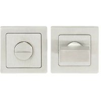 Loops Thumbturn Lock & Release Handle Concealed Fix Square Rose Satin Steel in Metallics