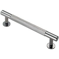 Loops Knurled Bar Door Pull Handle 158 x 13mm 128mm Fixing Centres Chrome