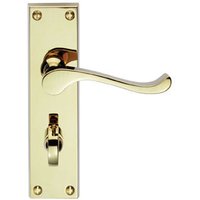 Loops PAIR Victorian Scroll Handle on Bathroom Backplate 155 x 41mm Polished Brass in Metallics