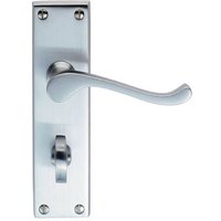 Loops PAIR Victorian Scroll Handle on Bathroom Backplate 155 x 41mm Satin Chrome