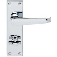 Loops Victorian Flat Lever on Bathroom Backplate Handle 150 x 42mm Polished Chrome