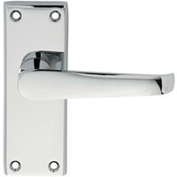 Loops PAIR Straight Handle on Short Latch Backplate 118 x 42mm Polished Chrome