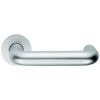 Loops PAIR 22mm Round Bar Safety Lever on Round Rose DDA Compliant Satin Aluminium