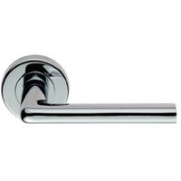 Loops PAIR Rounded Straight Bar Handle Concealed Fix Round Rose Polished Chrome