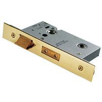 Loops Architectural Tubular Locking Bathroom Door Latch 76mm Stainless Brass in Metallics