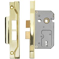 Loops 64mm 2 Lever Contract Rebated Sashlock Square Forend Electro Brassed in Metallics