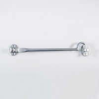 Loops Heavy Duty Cabin Hook & Eye Satin Chrome 254mm Arm Cabinet Hatch Lock