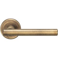 Loops PAIR Straight T Bar Handle on Round Rose Concealed Fix Antique Brass in Metallics