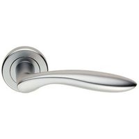 Loops PAIR Smooth Ergonomic Handle on Round Rose Concealed Fix Satin Chrome