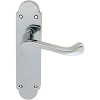 Loops PAIR Victorian Upturned Handle on Latch Backplate 170 x 42mm Polished Chrome