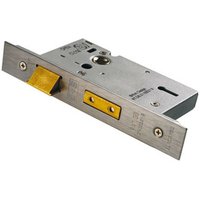 Loops 76mm 5 Lever Sashlock Square Forend Satin Stainless Steel Door Latch in Metallics