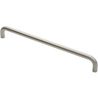 Loops Round D Bar Pull Handle 469 x 19mm 450mm Fixing Centres Satin Stainless Steel in Metallics