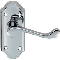Loops PAIR Victorian Scroll Lever on Short Latch Backplate 112 x 48mm Polished Chrome