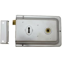 Loops Traditional Contract Rim Deadlock 152 x 102mm Satin Chrome Door Latch