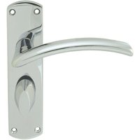 Loops Arched Lever on Bathroom Backplate Door Handle 170 x 42mm Polished Chrome
