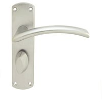 Loops Arched Lever on Bathroom Backplate Door Handle 170 x 42mm Satin Chrome