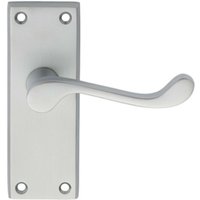 Loops PAIR Victorian Scroll Lever on Short Latch Backplate 118 x 43mm Satin Chrome