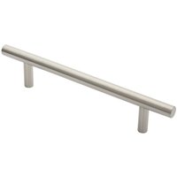 Loops 19mm Straight T Bar Pull Handle 225mm Fixing Centres Satin Stainless Steel in Metallics