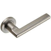 Loops PAIR Slim Elliptical Handle on Round Rose Concealed Fix Satin Steel in Metallics