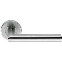 Loops PAIR Mitred Round Bar Handle Ringed Design Conceled Fix Satin Steel in Metallics