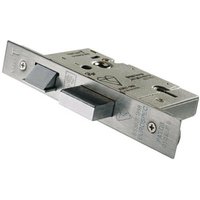 Loops 76mm 5 Lever BS Rated Sashlock Square Forend Satin Steel Door Latch in Metallics