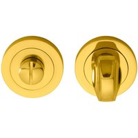 Loops Thumbturn Lock & Release Handle Concealed Fix 50mm Dia Polished Brass in Metallics
