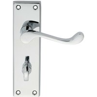 Loops PAIR Victorian Scroll Lever on Bathroom Backplate 150 x 43mm Polished Chrome