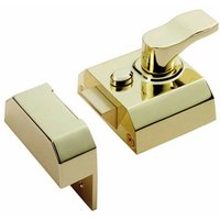 Loops Deadlocking Rim Cylinder Nightlatch 40mm Electro Brassed Door Security Lock in Metallics