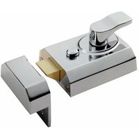 Loops Deadlocking Rim Cylinder Nightlatch 60mm Polished Chrome Door Security Lock
