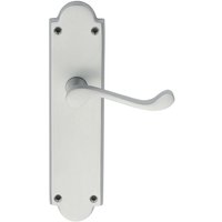 Loops PAIR Victorian Scroll Handle on Latch Backplate 205 x 49mm Satin Chrome