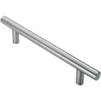 Loops 25mm Straight T Bar Pull Handle 300mm Fixing Centres Satin Stainless Steel in Metallics