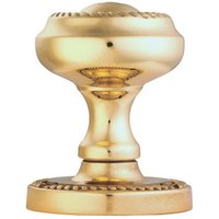 Loops PAIR Chalice Mortice Door Knob 53mm Diameter Rope Detailing Polished Brass in Metallics