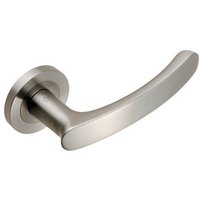 Loops PAIR Curved Handle with Rounded Ends Concealed Fix Round Rose Satin Steel in Metallics