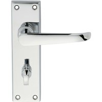 Loops PAIR Straight Victorian Lever on Bathroom Backplate 150 x 42mm Polished Chrome